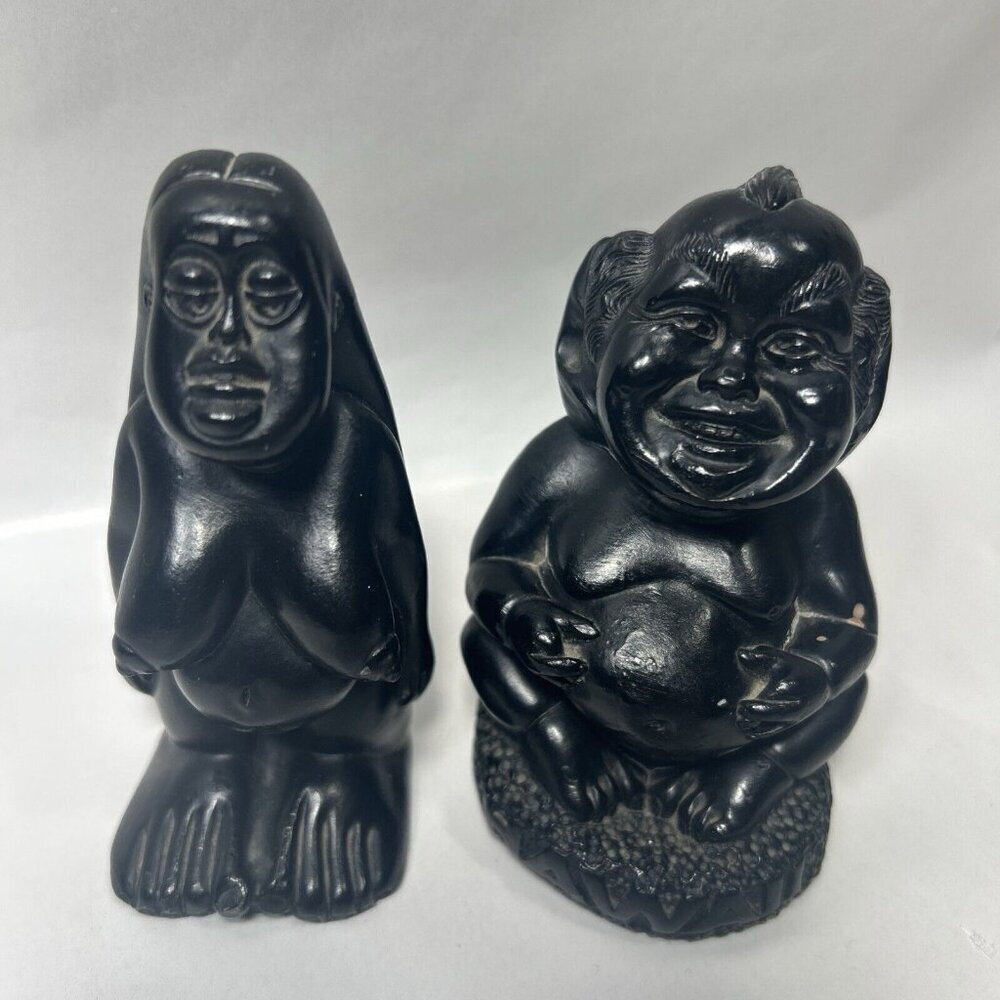 Vtg Hawaii Coco Joe’s Laki Menehune Tiki & Nui Nui Fertility Tiki Lava Figure F1